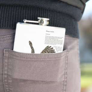 Water Colours Stunning Endangered Fish Owl  Hip Flask