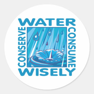 Water Conservation Classic Round Sticker
