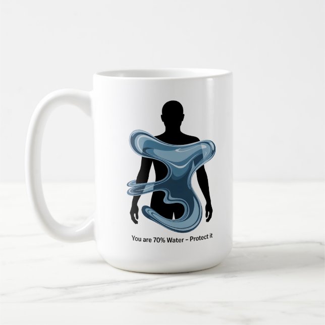 Water Conservation Eco Awareness Design Coffee Mug (Left)