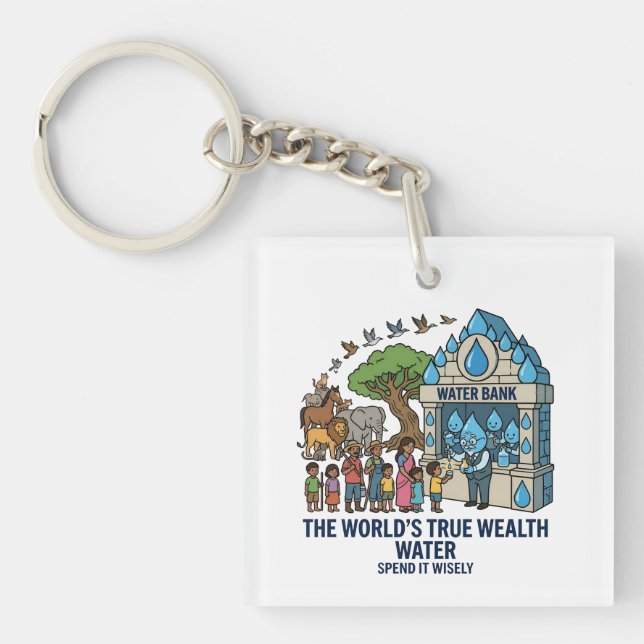 Water Conservation The World's True Wealth Key Ring (Front)