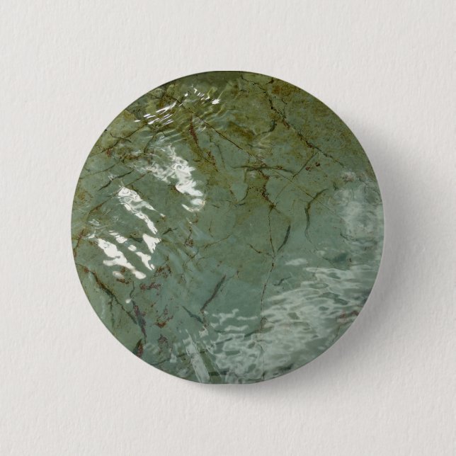 Water-Covered Rock Slab Nature Photo 6 Cm Round Badge (Front)