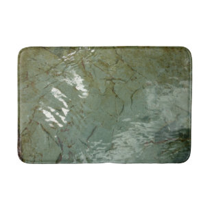 Water-Covered Rock Slab Nature Photo Bath Mat
