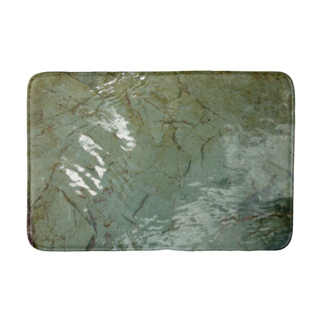 Water-Covered Rock Slab Nature Photo Bath Mat (Front)
