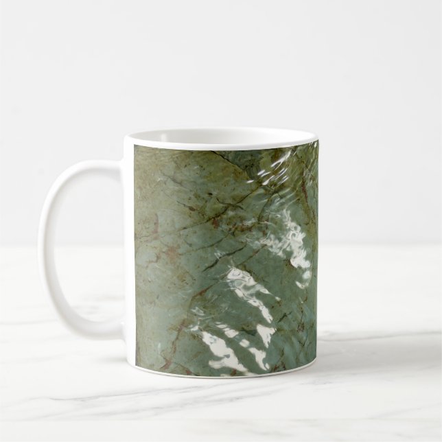 Water-Covered Rock Slab Nature Photo Coffee Mug (Left)