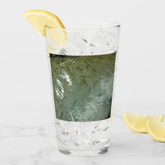 Water-Covered Rock Slab Nature Photo Glass (Front Ice)