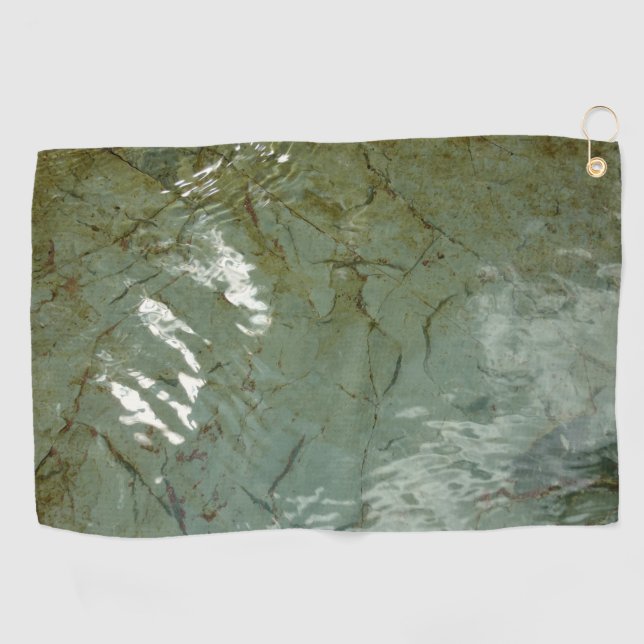 Water-Covered Rock Slab Nature Photo Golf Towel (Horizontal)