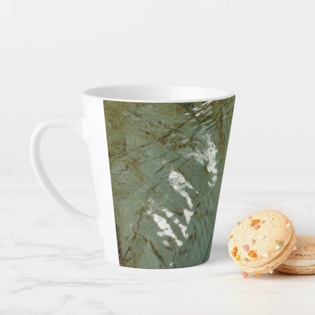Water-Covered Rock Slab Nature Photo Latte Mug (In Situ)