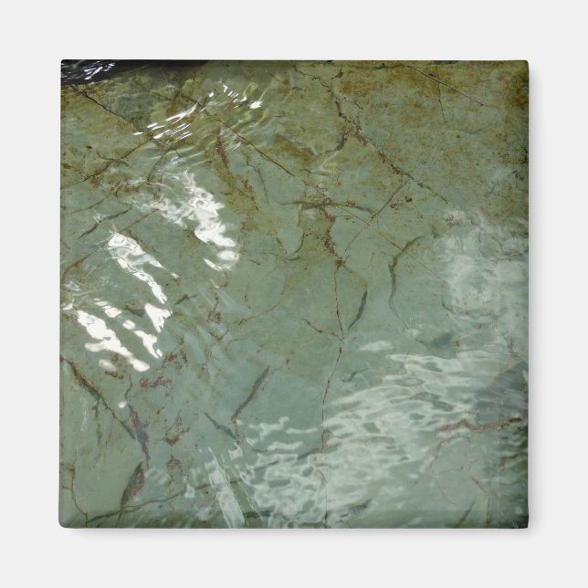 Water-Covered Rock Slab Nature Photo Magnet (Front)