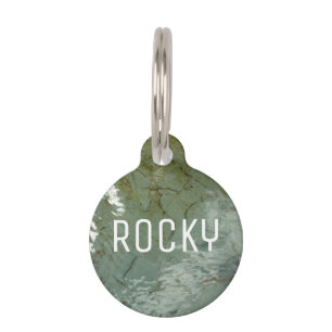 Water-Covered Rock Slab Nature Photo Pet Tag