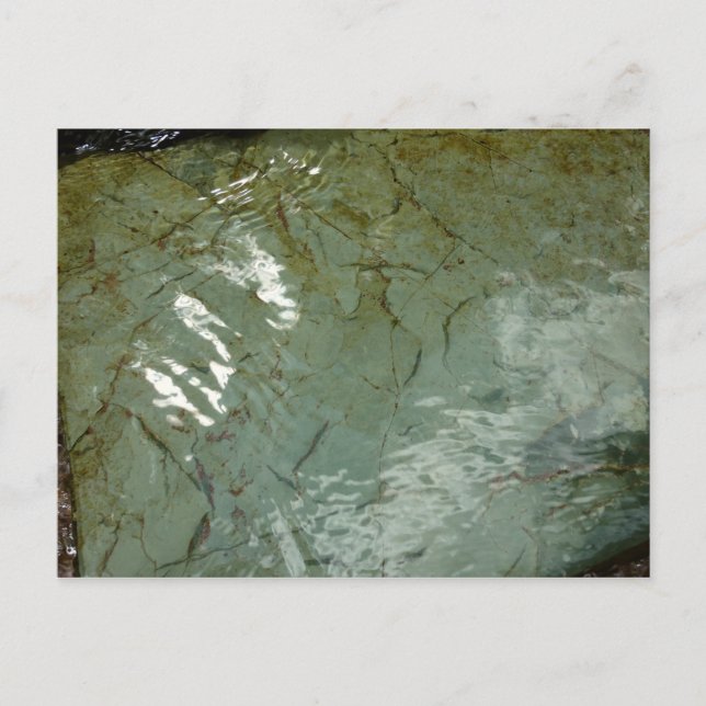 Water-Covered Rock Slab Nature Photo Postcard (Front)
