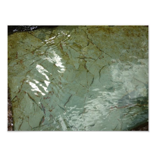 Water-Covered Rock Slab Nature Photo Print (Front)