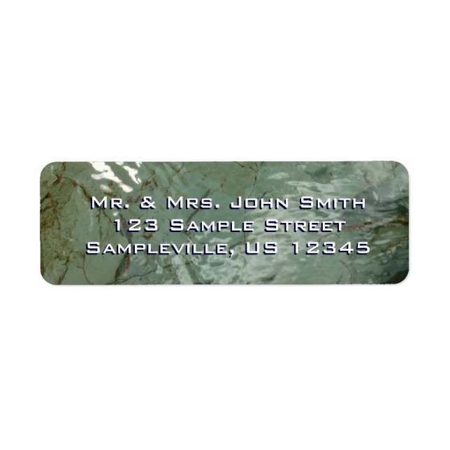 Water-Covered Rock Slab Nature Photo Return Address Label (Front)