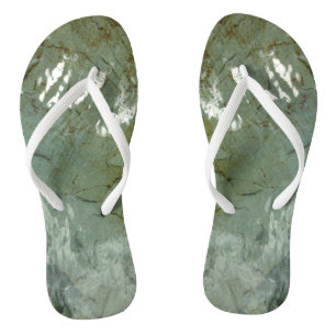 Water-Covered Rock Slab Nature Photo Thongs