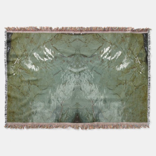 Water-Covered Rock Slab Nature Photo Throw Blanket (Front)