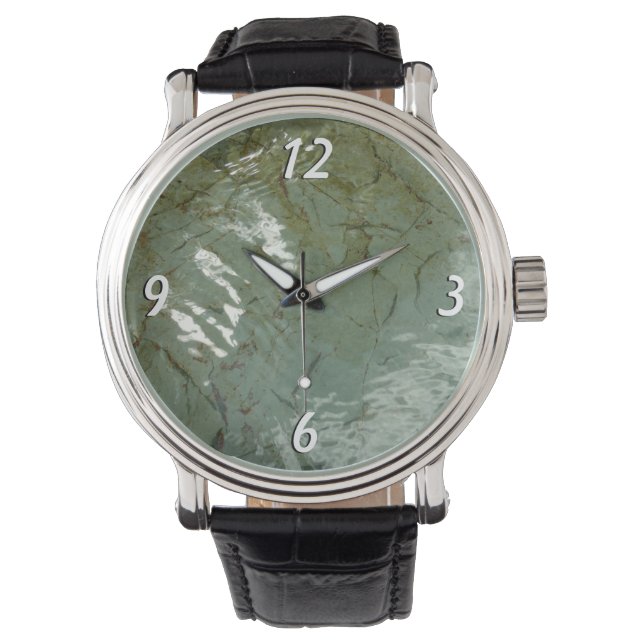 Water-Covered Rock Slab Nature Photo Watch (Front)