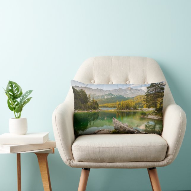 Water | Dachstein Mountains Lake Germany Lumbar Cushion (Chair)