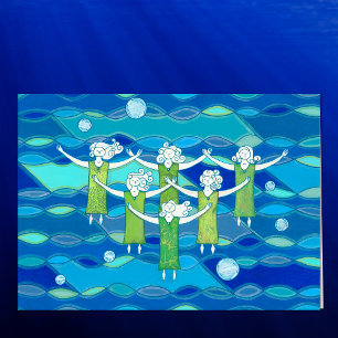 Water Dance Women and Waves Card