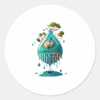 water day classic round sticker