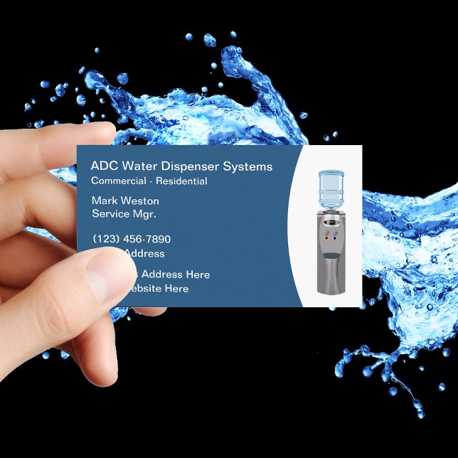 Water Dispenser And Delivery Service Business Card (Creator Uploaded)