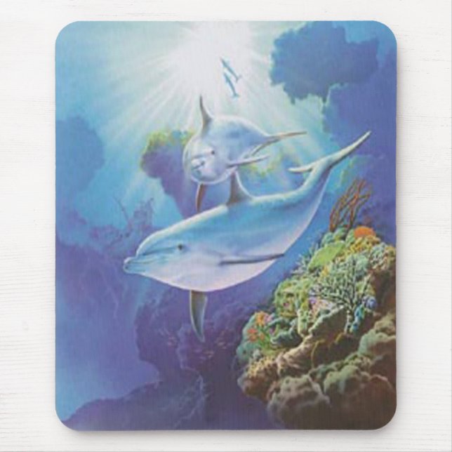 Water Dolphin Mouse Pad (Front)