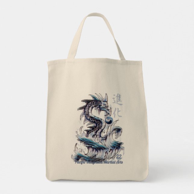 Water Dragon 22 Yin Yang Kanji Tote Bag (Back)