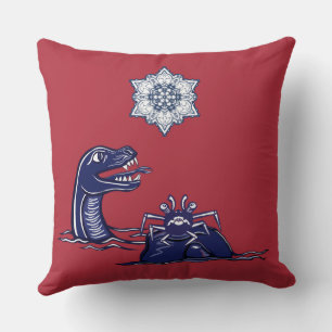 Water Dragon And Monster Crab Cushion