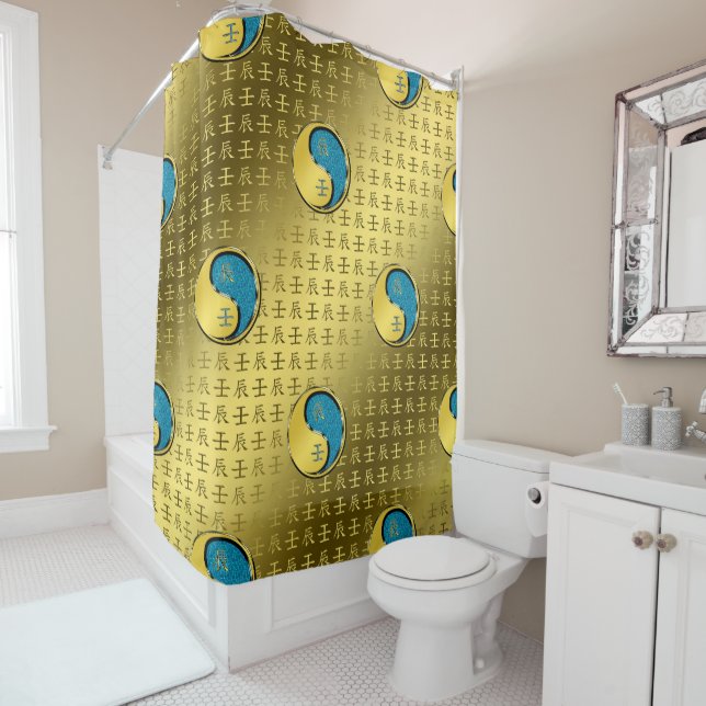 Water Dragon Shower Curtain (In Situ)