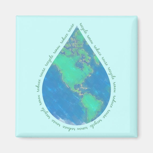 Water Drop Earth Magnet (Front)