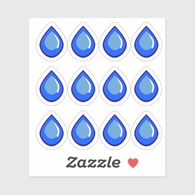 Water Drop Hydration Planner Journal Stickers (Sheet)