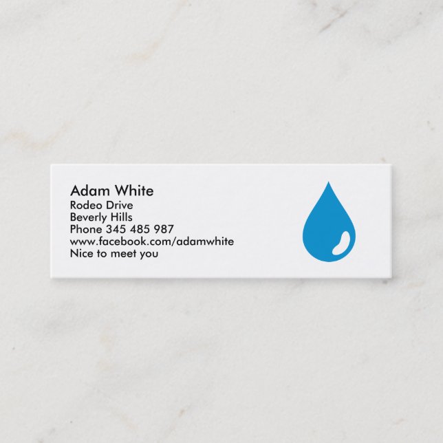 Water drop mini business card (Front)