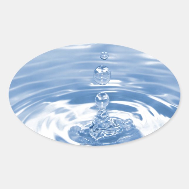 Water drop oval sticker (Front)