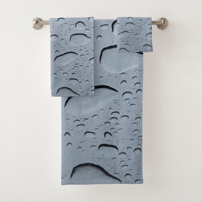 Water Droplet Abstract Crystal Clear Patterns Bath Towel Set (Insitu)