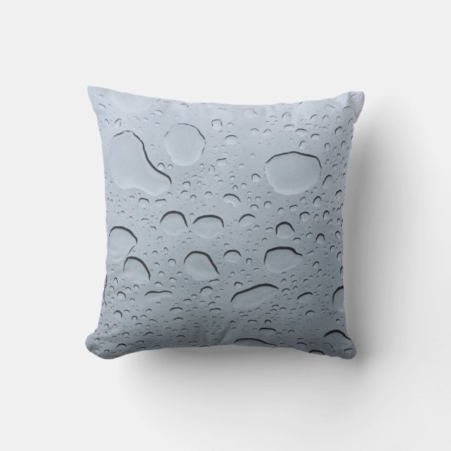 Water Droplet Abstract Drops Crystal Clear Pattern Cushion (Front)