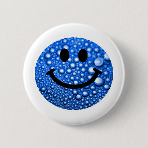 Water droplets 6 cm round badge