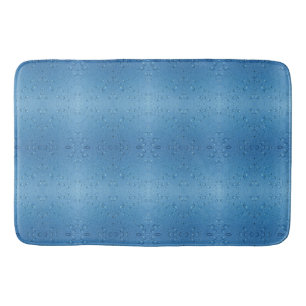 Water Droplets Against Blue Sky Bath Mat