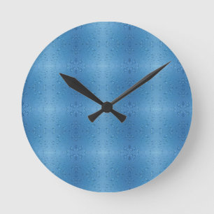 Water Droplets Against Blue Sky Round Clock