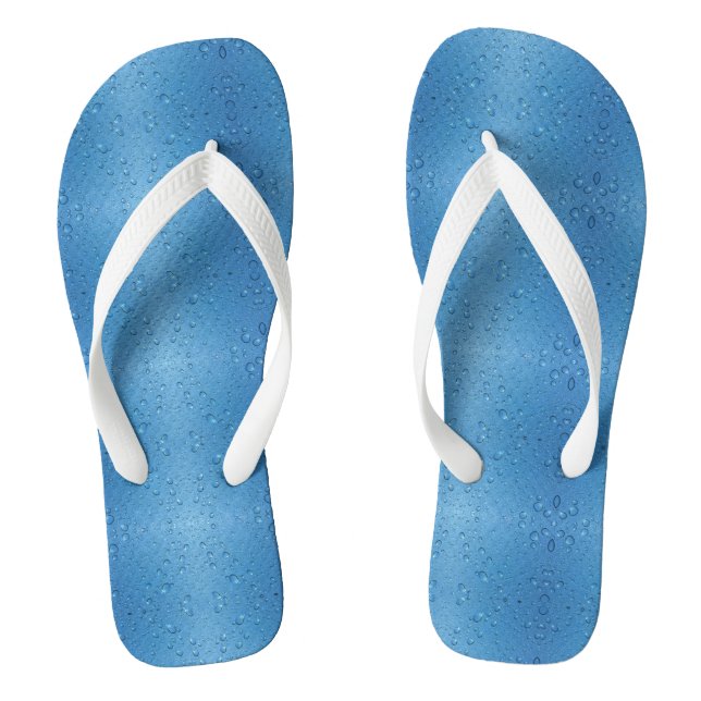 Water Droplets Against Blue Sky Thongs (Footbed)