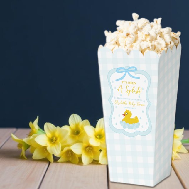 Water Droplets Gingham Boy Baby Shower Thank You Favour Box (Creator Uploaded)