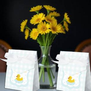 Water Droplets Gingham Boy Baby Shower Thank You Favour Box