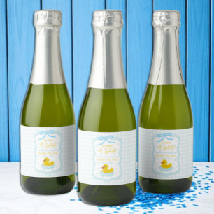 Water Droplets Gingham Thank You Drink Label