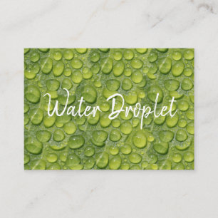 Water Droplets Green Leaf Nature Pattern Business Card