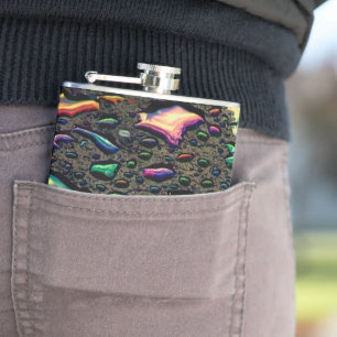 Water Droplets Hip Flask
