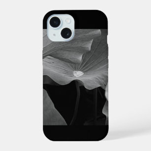 Water droplets landing on lotus leaves iPhone 15 case