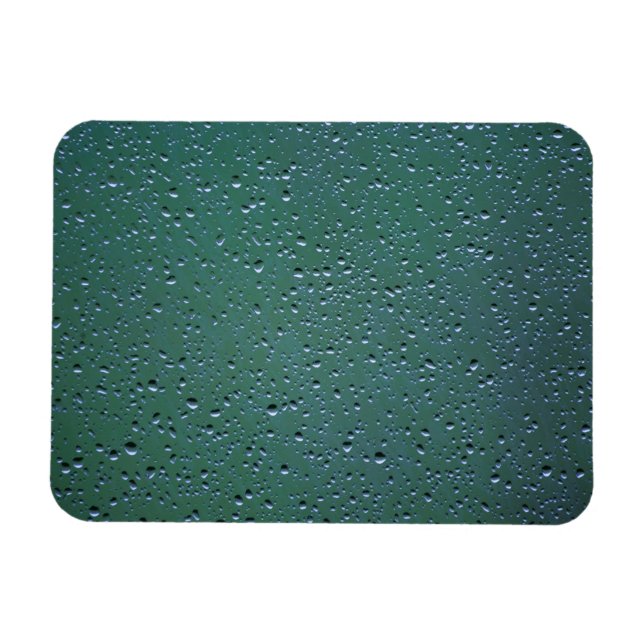 Water Droplets on a Green Background Magnet (Horizontal)