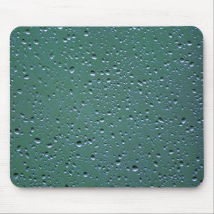 Water Droplets on a Green Background Mouse Pad