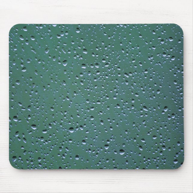 Water Droplets on a Green Background Mouse Pad (Front)