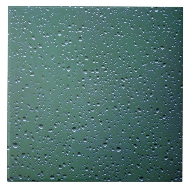 Water Droplets on a Green Background Tile (Front)