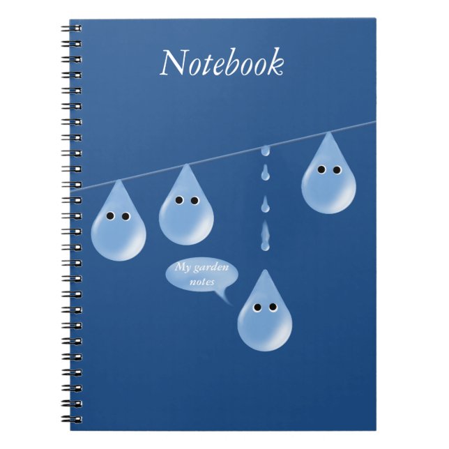 Water Droplets on a Line Notebook (Front)