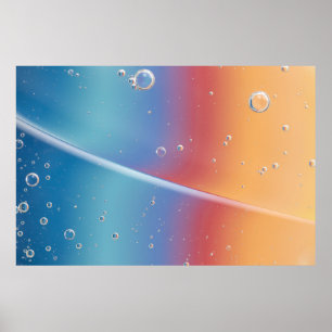 WATER DROPLETS ON BLUE PLASTIC BUCKET POSTER