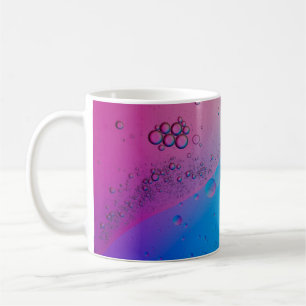 Water droplets on glass panel coffee mug